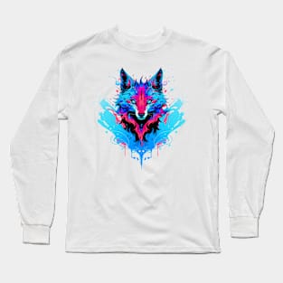 Howling at the Moon: Majestic Wolf Design Long Sleeve T-Shirt